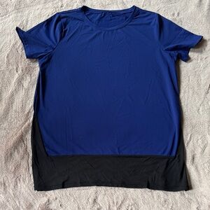 Fabletics Blue and Black Short Sleeve Top